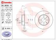 08.8638.11 BREMBO - TARCZA HAM. OPEL CORSA C 