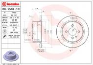 08.9504.10 BREMBO - TARCZA HAMULCOWA BMW 3 E30  86-91 325IX TYŁ