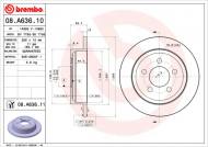 08.A636.11 BREMBO - TARCZA HAMULCOWA JEEP CHEROKEE  01-08 TYŁ