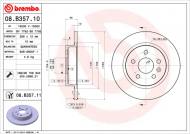 08.B357.11 BREMBO - TARCZA HAM. TYL CHEVROLET CRUZE 09- 