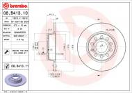 08.B413.11 BREMBO - TARCZA HAM.TYŁ AUDI A3 VW GOLF V 