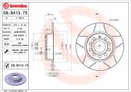 08.B413.75 BREMBO - TARCZA HAMULC. VW GOLF VI 08- TYŁ 