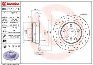 08.C115.1X BREMBO - TARCZA HAMULC. BMW 1 F20 11- TYŁ BREMBO 