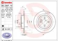 08.C307.11 BREMBO - TARCZA HAM. TYL 