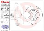 08.C501.11 BREMBO - TARCZA HAM. TYL 