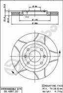 09.4987.76 BREMBO - TARCZA HAM.PRZÓD MAX PEUGEOT 206 99- 