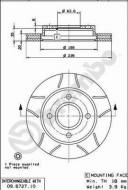 09.6727.77 BREMBO - TARCZA HAMULCOWA FORD ESCORT  90-00 WENT.