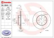 09.6942.10 BREMBO - TARCZA HAM.PRZÓD NISSAN ALMERA 95-00 