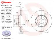 09.8633.11 BREMBO - TARCZA HAM. VOLVO S60/S80 