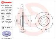 09.8635.11 BREMBO - TARCZA HAM.PRZOD OPEL CORSA C 00-06 