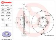 09.8837.14 BREMBO - TARCZA HAM. FORD TRANSIT 