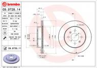 09.9728.11 BREMBO - TARCZA HAM. OPEL AGILA 03- 