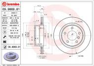 09.9869.81 BREMBO - TARCZA HAMULC. BMW Z4 E85  03-08 TYŁ BREMBO