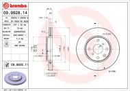 09.9928.11 BREMBO - TARCZA HAM.PRZÓD TOYOTA AYGO 