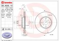 09.A535.11 BREMBO - TARCZA HAM. TOYOTA YARIS 06- 