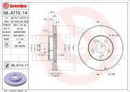 09.A713.11 BREMBO - TARCZA HAMULCOWA TOYOTA PRIUS  03-09 PRZÓD