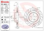 09.A822.11 BREMBO - TARCZA HAM. TYL 