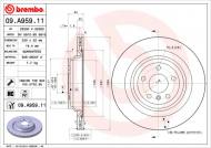 09.A959.11 BREMBO - TARCZA HAMULC. MERCEDES W166 M-KLASA  11- TYŁ BREMBO