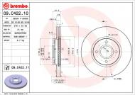 09.C422.11 BREMBO - TARCZA HAM. PRZOD 