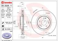 09.D229.11 BREMBO - TARCZA HAMULC. MERCEDES W124 E-KLASA  93-95 PP BREMBO