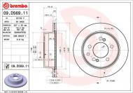 09.D569.11 BREMBO - TARCZA HAMULC. SSANGYONG REXTON  06- TYŁ BREMBO