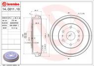 14.C011.10 BREMBO - BĘBEN HAMULC. TOYOTA HIACE  95- BREMBO 