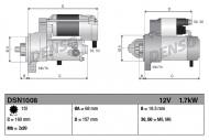 DSN1008 DENSO - Rozrusznik 1.7 kW , ASTRA VI (J) (09-)  MOKKA (12-) 1.6, (Stop-Start Sy