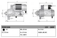 DSN1208 DENSO - Rozrusznik 2,0 kW , FREELANDER 2 (FA_) 2.2 TD4, RANGE ROVER EVOQUE (LV)
