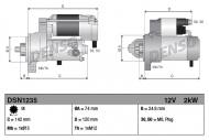 DSN1235 DENSO - Rozrusznik 2.0 kW, RAV 4 IV 2.0 D4-D (XA4)