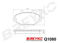 Q1080 BREYKO - KLOCKI HAM.PRZÓD FORD TRANSIT 1991-2000, TRANSIT TURNEO 1994