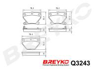 Q3243 BREYKO - KLOCKI HAM.TYŁ TOYOTA COROLLA 99-07, YARIS 99-05, VERSO, CEL