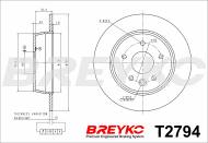 T2794 BREYKO - TARCZA HAMULCOWA Tył MERCEDES VITO 97- (280x10)