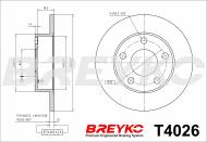 T4026 BREYKO - TARCZA HAMULCOWA Tył AUDI A4 94-  (245X10)