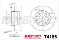 T4186 BREYKO - TARCZA HAMULCOWA Tył AUDI A4 00-  SEAT EXEO 08-  (245x9,9) V