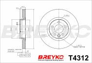 T4312 BREYKO - TARCZA HAMULCOWA Tył VW TRANSPORTER T5 03-  (294x22) V