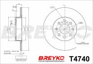 T4740 BREYKO - TARCZA HAMULCOWA Tył FIAT PUNTO 05-  PUNTO 09-  (264x10)