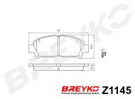 Z1145 BREYKO - KLOCKI HAMULCOWE PRZEDNIE Toyota Avensis T22 99-03, Carina E
