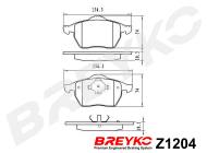 Z1204 BREYKO - KLOCKI HAMULCOWE PRZEDNIE Ford Galaxy (WGR), Seat Alhambra (