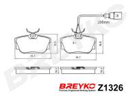 Z1326 BREYKO - KLOCKI HAMULCOWE TYLNE Ford Galaxy (WGR), Seat Alhambra (7V8