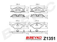 Z1351 BREYKO - KLOCKI HAM. PRZEDNIE Opel Astra G 