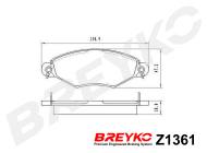 Z1361 BREYKO - KLOCKI HAM. PRZEDNIE Peugeot 206 98-> 306 93->,