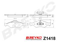 Z1418 BREYKO - KLOCKI HAMULCOWE PRZEDNIE Ford Fiesta 89-03, KA 96-08,  Mazd