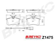 Z1475 BREYKO - KLOCKI HAM. TYLNE Seat Ibiza IV, Skoda Fabia, VW Polo (9N)