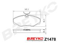 Z1478 BREYKO - KLOCKI HAMULCOWE PRZEDNIE 1.9DI/DCI,2.0,2.2DCI,2.5DCI   LUCA