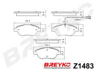 Z1483 BREYKO - KLOCKI HAMULCOWE PRZEDNIE Fiat Bravo II, Idea, Linea, Multip
