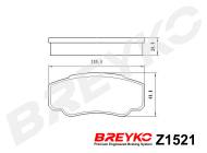 Z1521 BREYKO - KLOCKI HAMULCOWE TYLNE Citroen Jumper, Fiat Ducato, Peugeot