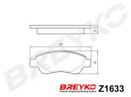 Z1633 BREYKO - KLOCKI HAMULCOWE PRZEDNIE Citroen C1 I, II, Peugeot 107, 108