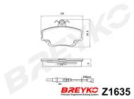 Z1635 BREYKO - KLOCKI HAMULCOWE PRZEDNIE Dacia Logan 04 , Sandero 08  , Re