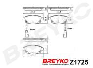 Z1725 BREYKO - KLOCKI HAMULCOWE TYLNE Ford Transit 2006-2014