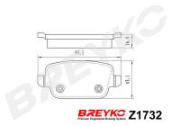 Z1732 BREYKO - KLOCKI HAMULCOWE TYLNE Ford Focus II, Galaxy, Kuga, Mondeo I